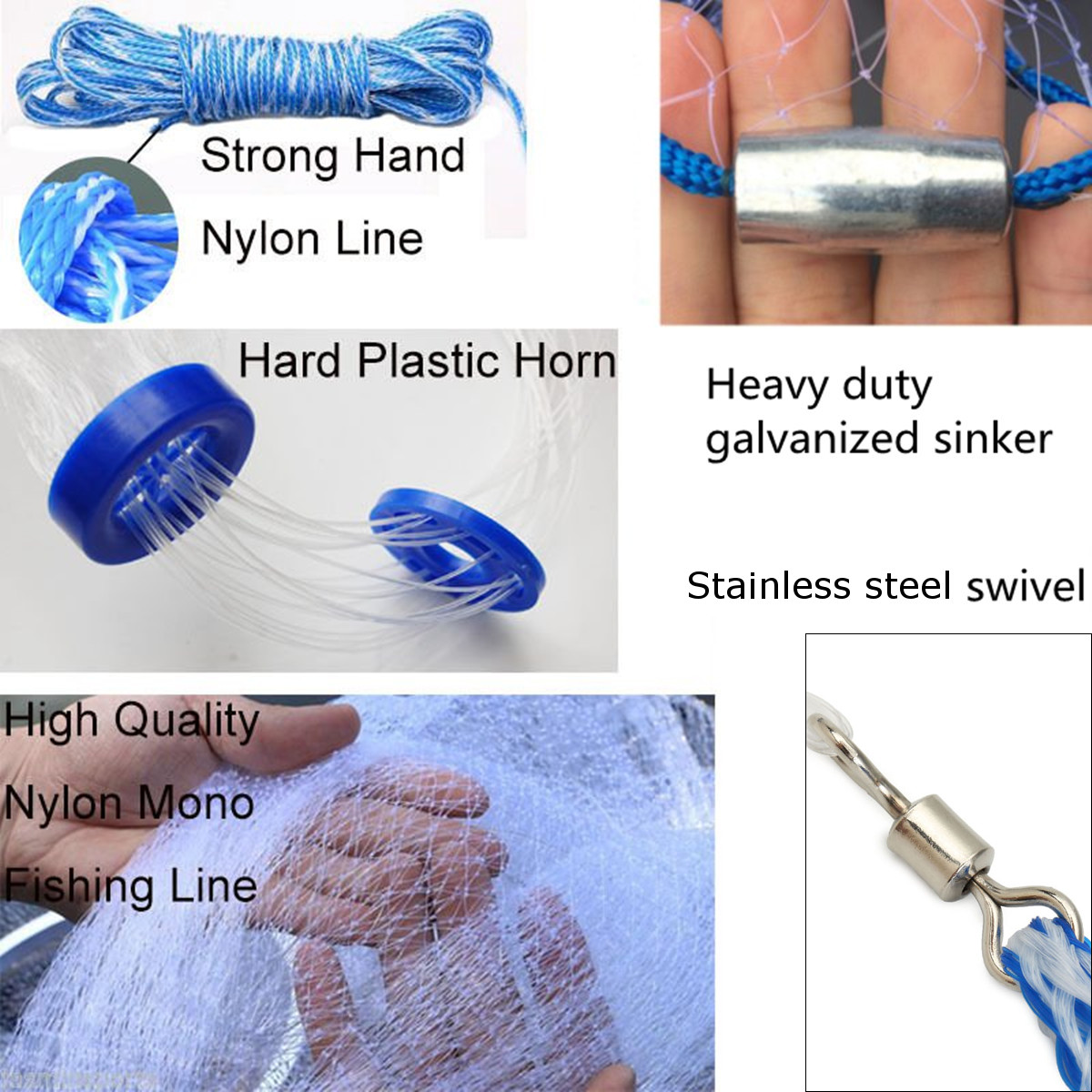 12ft-38quot-Nylon-Monofilament-Mesh-Fishing-Net-Saltwater-Bait-Casting-Net-White-1289493