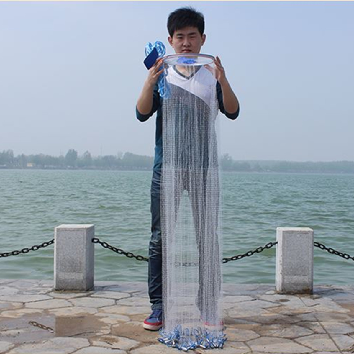 24M36M-Hand-Cast-Fishing-Net-Spin-Nylon-Fish-Bait-Net-With-Sinker-1438885