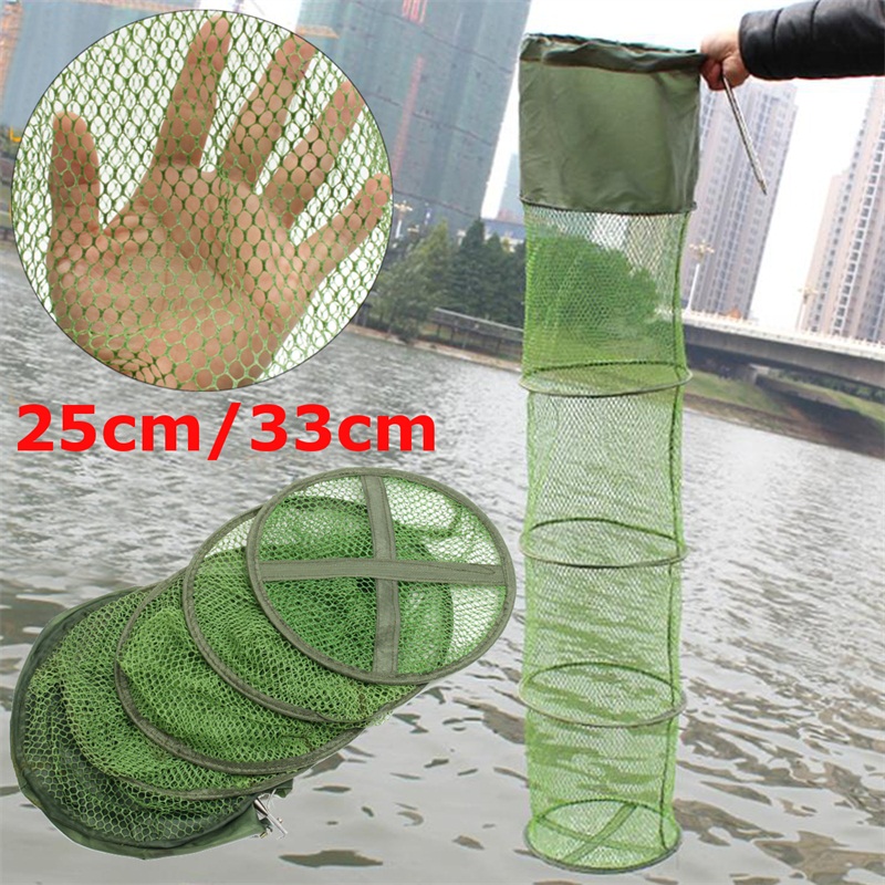 25cm-33cm-Foldable-Fish-Cage-Shrimp-Fishing-Net-Mesh-Portable-Anti-Jump-Keepnet-Fishing-Net-1209628