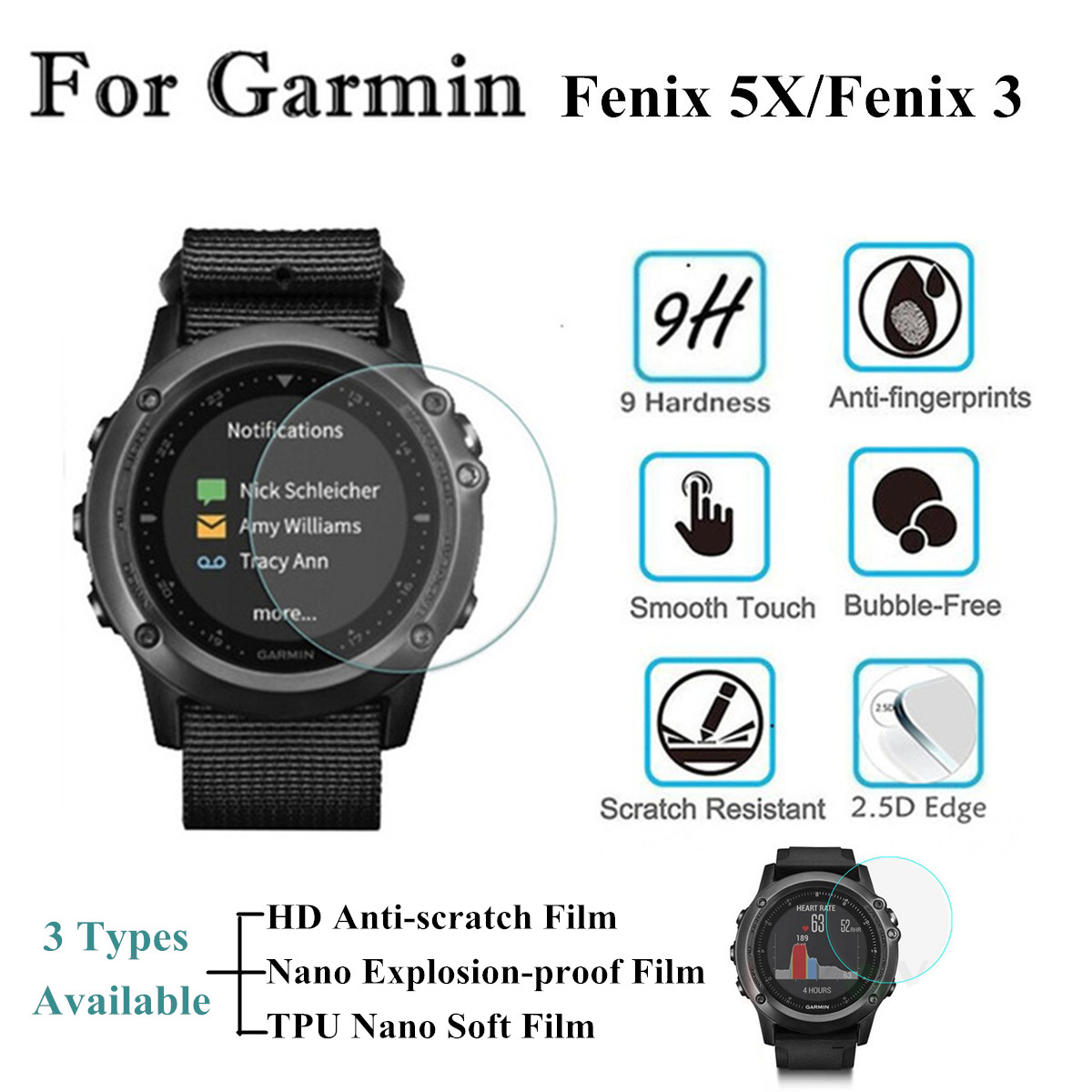 Explosion-proof-Soft-Film-Anti-fingerprint-Screen-Protector-for-Garmin-Fenix-5XFenix-3-1259794