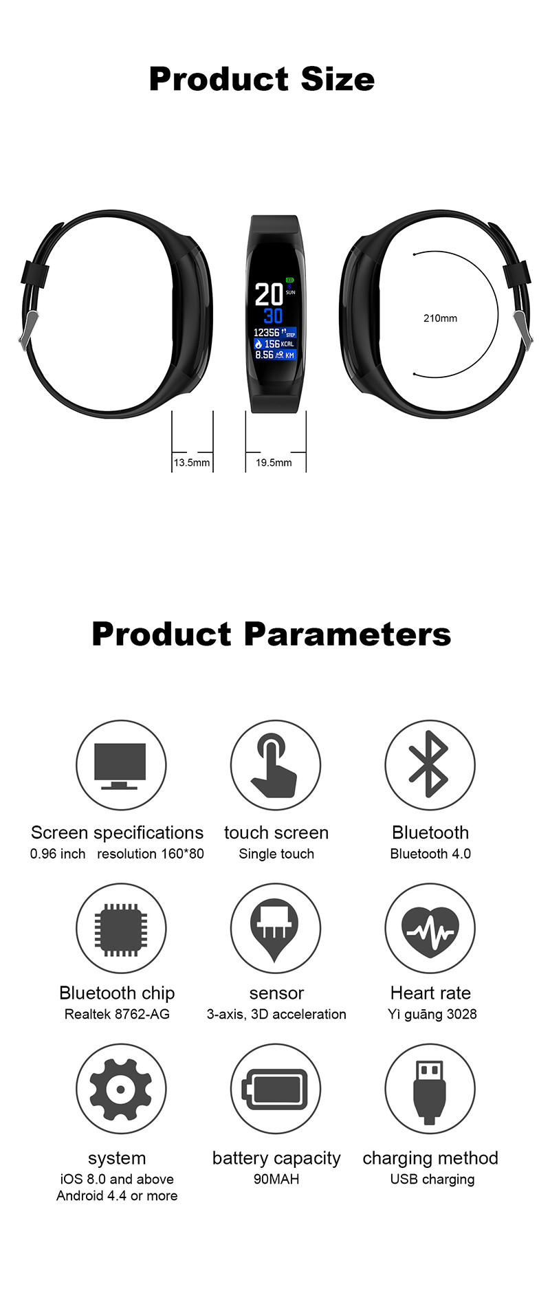XANES-MK04-096quot-IPS-Color-Screen-Smart-Bracelet--IP67-Waterproof-Pedometer-Heart-Rate-Monitor-Blo-1337260