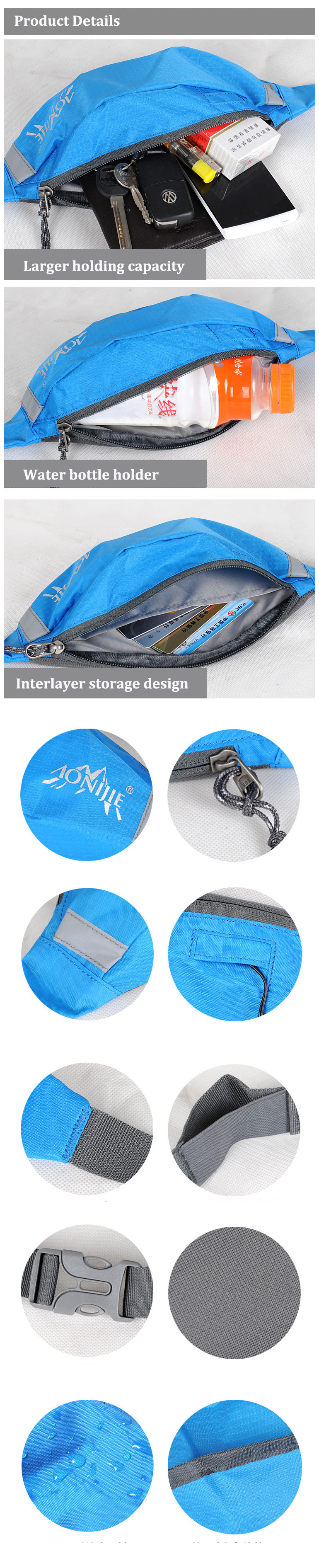 AONIJIE-Sports-Running-Waist-Bag-Pack-Waterproof-Nylon-Hiking-Storage-Pouch-1108888