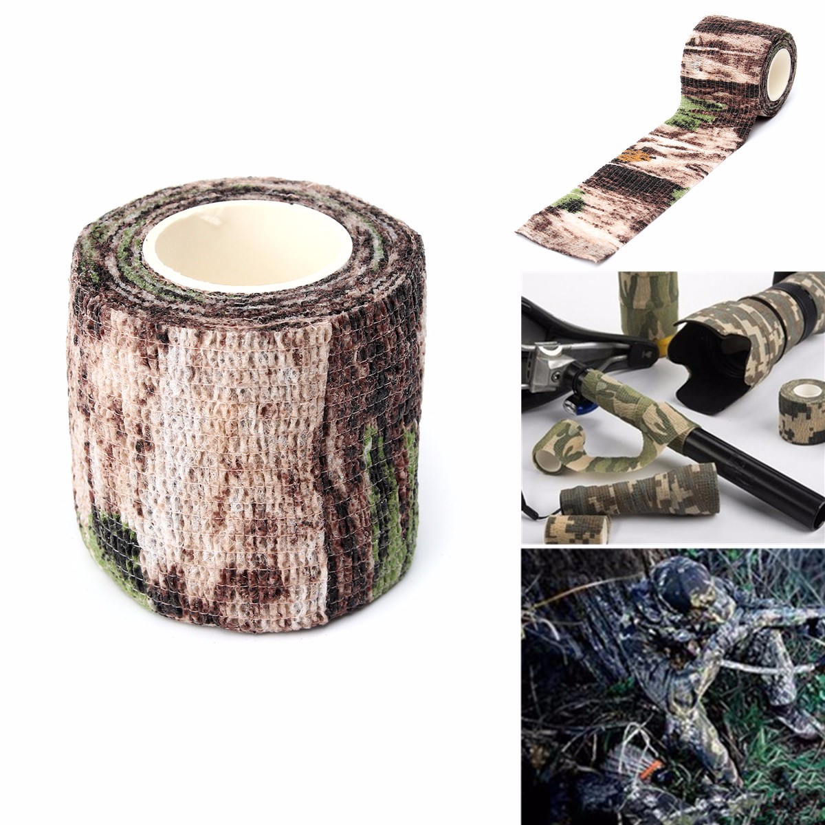 5CM-X-45-Military-Camouflage-Camo-Tape-Stealth-Wrap-Hunting-Camping-Waterproof-1135413