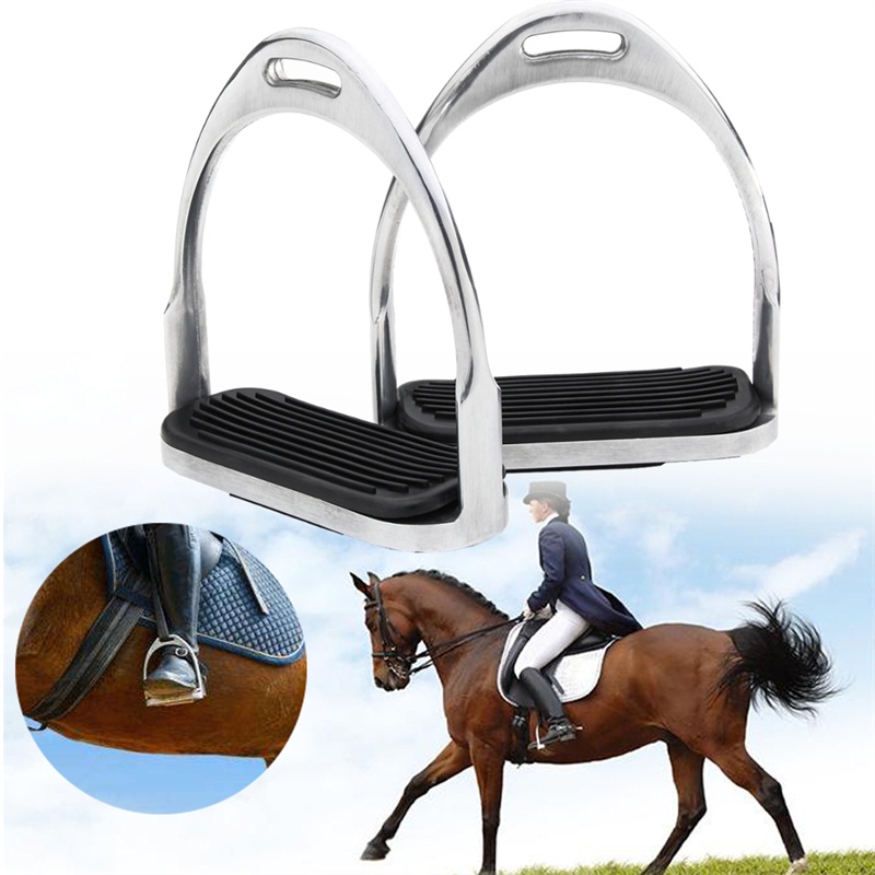 120MM-1-Pair-Aluminum-Equestrian-Horse-Stirrups-Riding-Safety-Stirrup-Bendy-Irons-Light-Weight-1246415