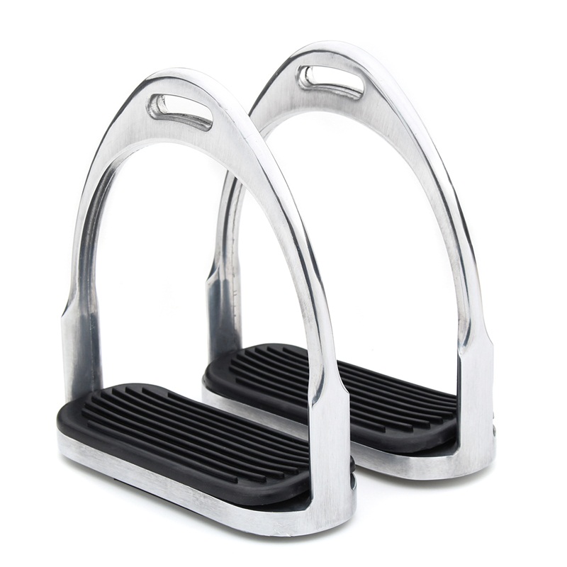 120MM-1-Pair-Aluminum-Equestrian-Horse-Stirrups-Riding-Safety-Stirrup-Bendy-Irons-Light-Weight-1246415