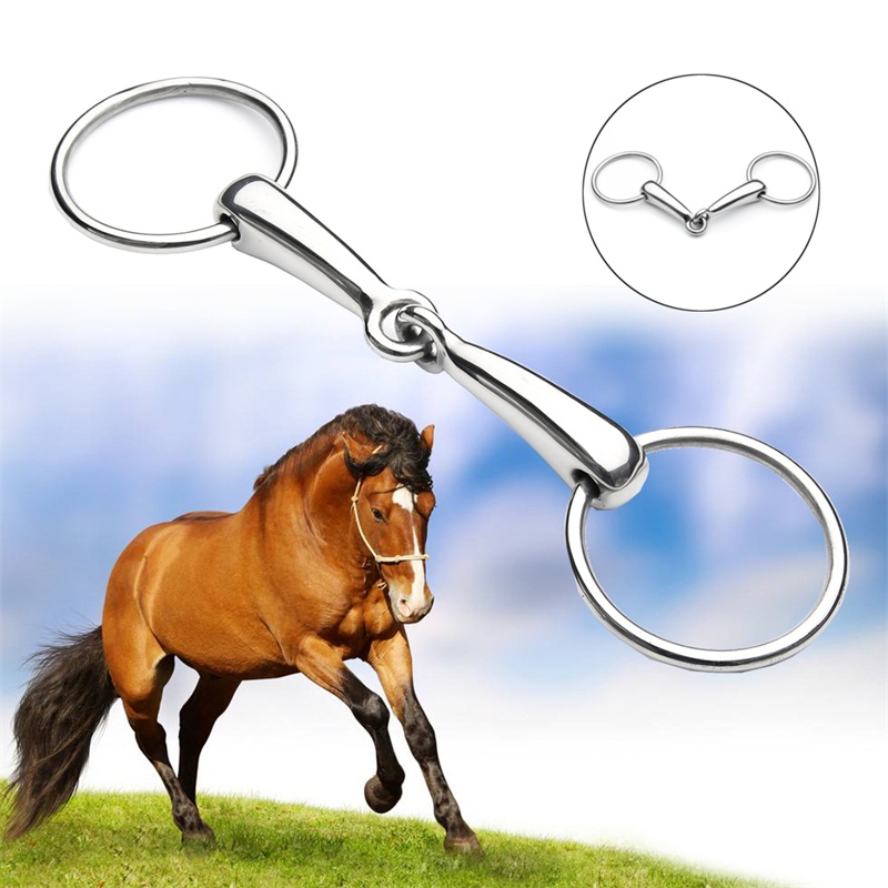 5in-Stainless-Steel-Shires-Hollow-Mouth-Equestrain-Horse-Snaffle-Bit-Loose-Ring-Bit-1246588