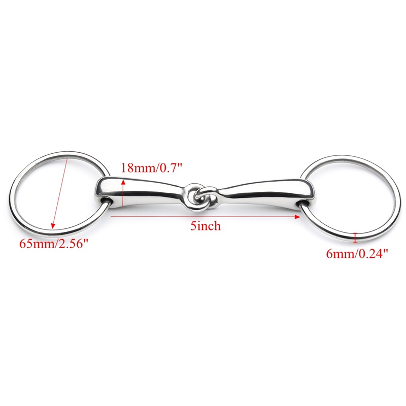 5in-Stainless-Steel-Shires-Hollow-Mouth-Equestrain-Horse-Snaffle-Bit-Loose-Ring-Bit-1246588