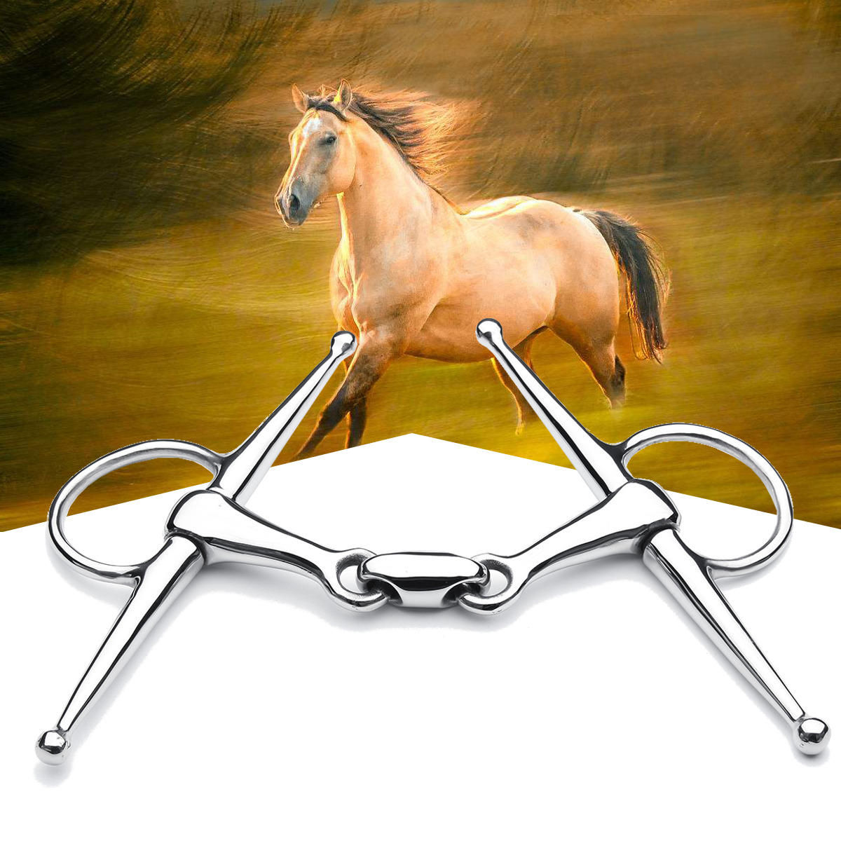 5quot-Full-Cheek-Stainless-Steel-Equestrian-Loose-Ring-Horse-Snaffle-Bit-D-Ring-1241408