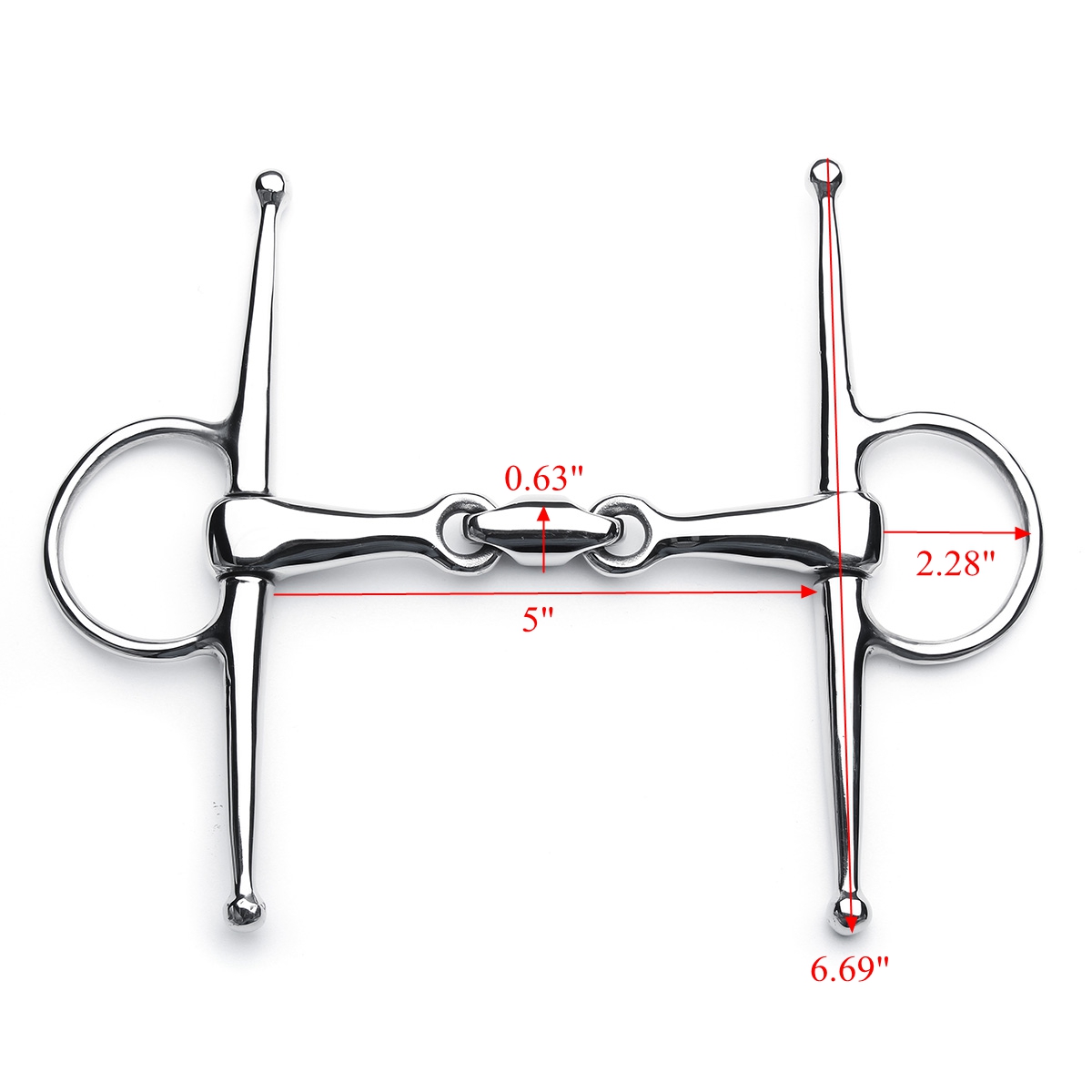 5quot-Full-Cheek-Stainless-Steel-Equestrian-Loose-Ring-Horse-Snaffle-Bit-D-Ring-1241408