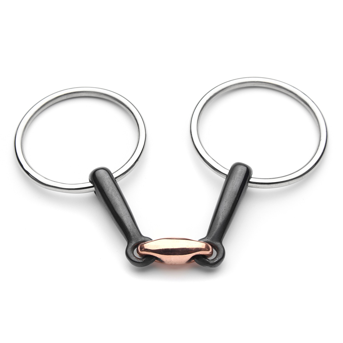 Equestrian-Loose-Ring-Horse-Snaffle-Bit-D-Ring-Stainless-Steel-Copper-Roller-1245582