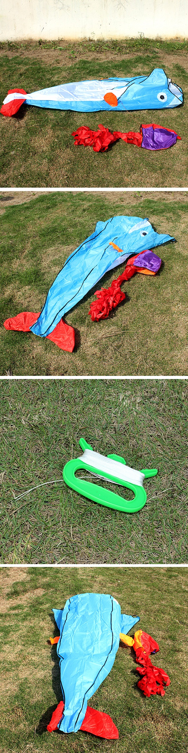 3D-Huge-Soft-Parafoil-Blue-Dolphin-Kite-Outdoor-Sport-Entertainment-Kite-Frameless-1044591