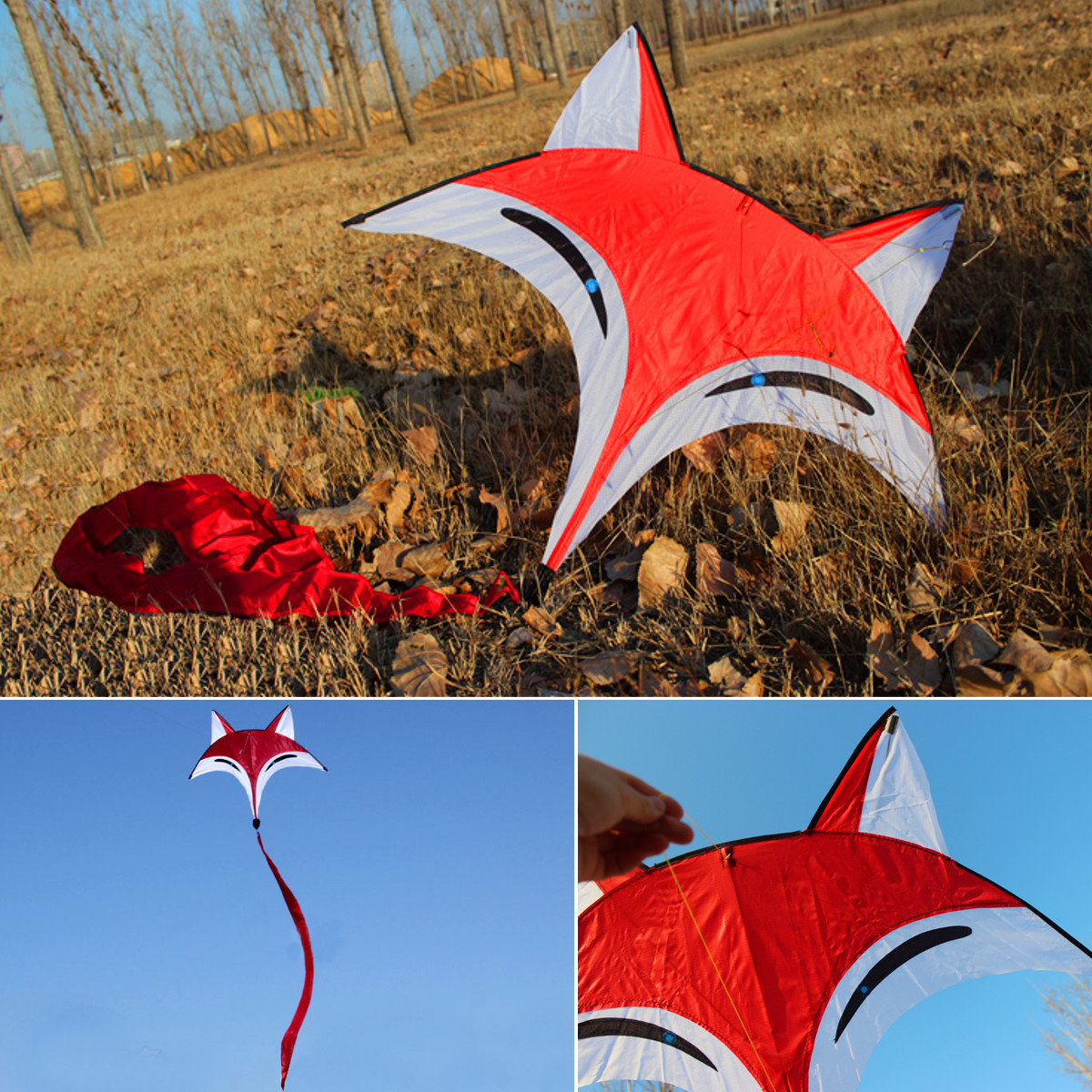 95cmx80cm-Outdoor-Sport-Red-Fox-Flying-Kite-Tail-Toy-Children-Kids-Game-Activity-1337092