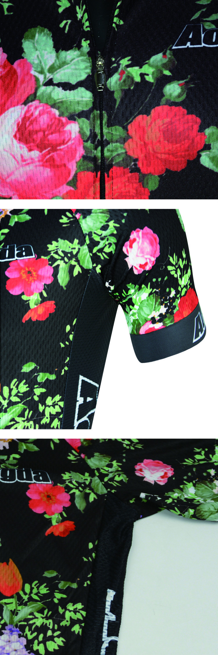 AOGDA-Men-Women-Rose-Short-Sleeve-Cycling-Jersey-Outdoor-Sports-Summer-Polyester-Mesh-Breathable-1144705
