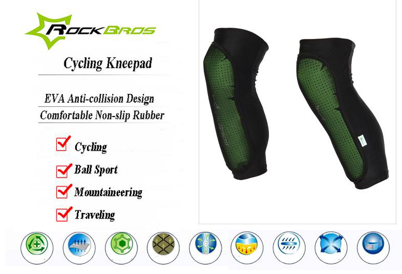 ROCKBROS-One-Pair-Of-Cycling-Kneepad-Breathable-Leg-Knee-Support-Brace-Wrap-Protector-977392