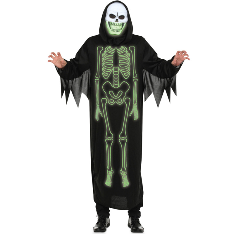 Halloween-Party-Decoration-Supplies-Scary-COS-Clothing-Night-Light-Luminous-Skull-Male-Ghosts-1200924