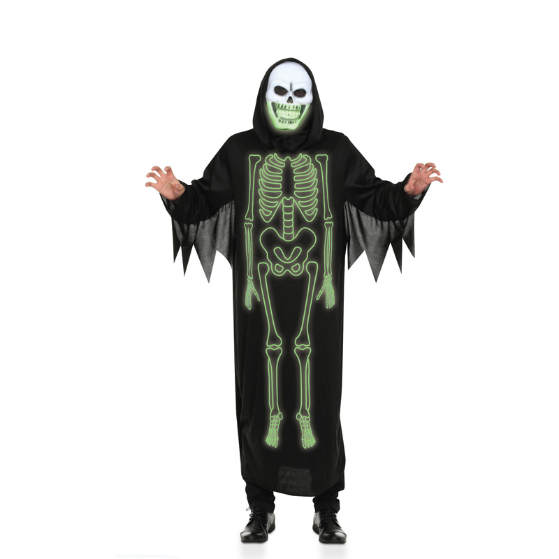 Halloween-Party-Decoration-Supplies-Scary-COS-Clothing-Night-Light-Luminous-Skull-Male-Ghosts-1200924