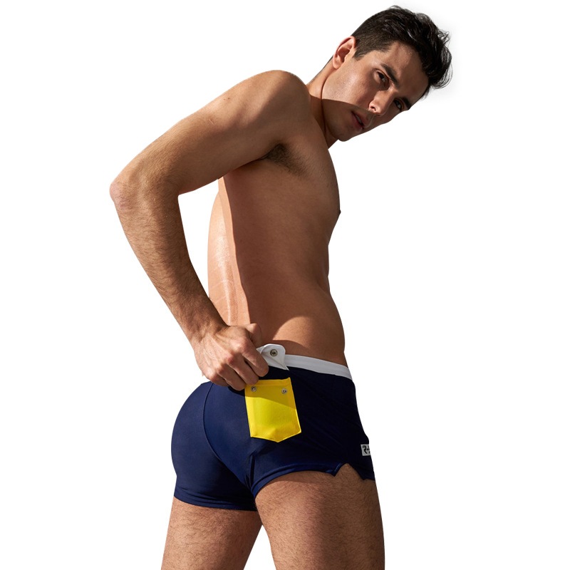 AQUX-5185-Men-Boxer-Shorts-Swimming-Trunks-With-A-button-Pocket-Fast-Drying-Beach-Sexy-1297868