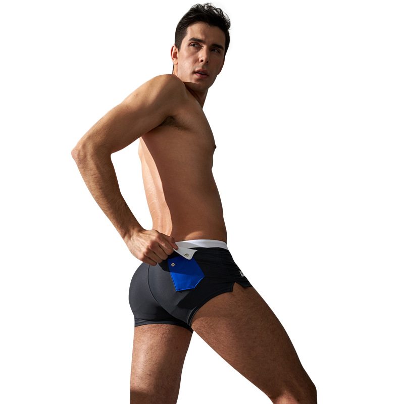 AQUX-5185-Men-Boxer-Shorts-Swimming-Trunks-With-A-button-Pocket-Fast-Drying-Beach-Sexy-1297868