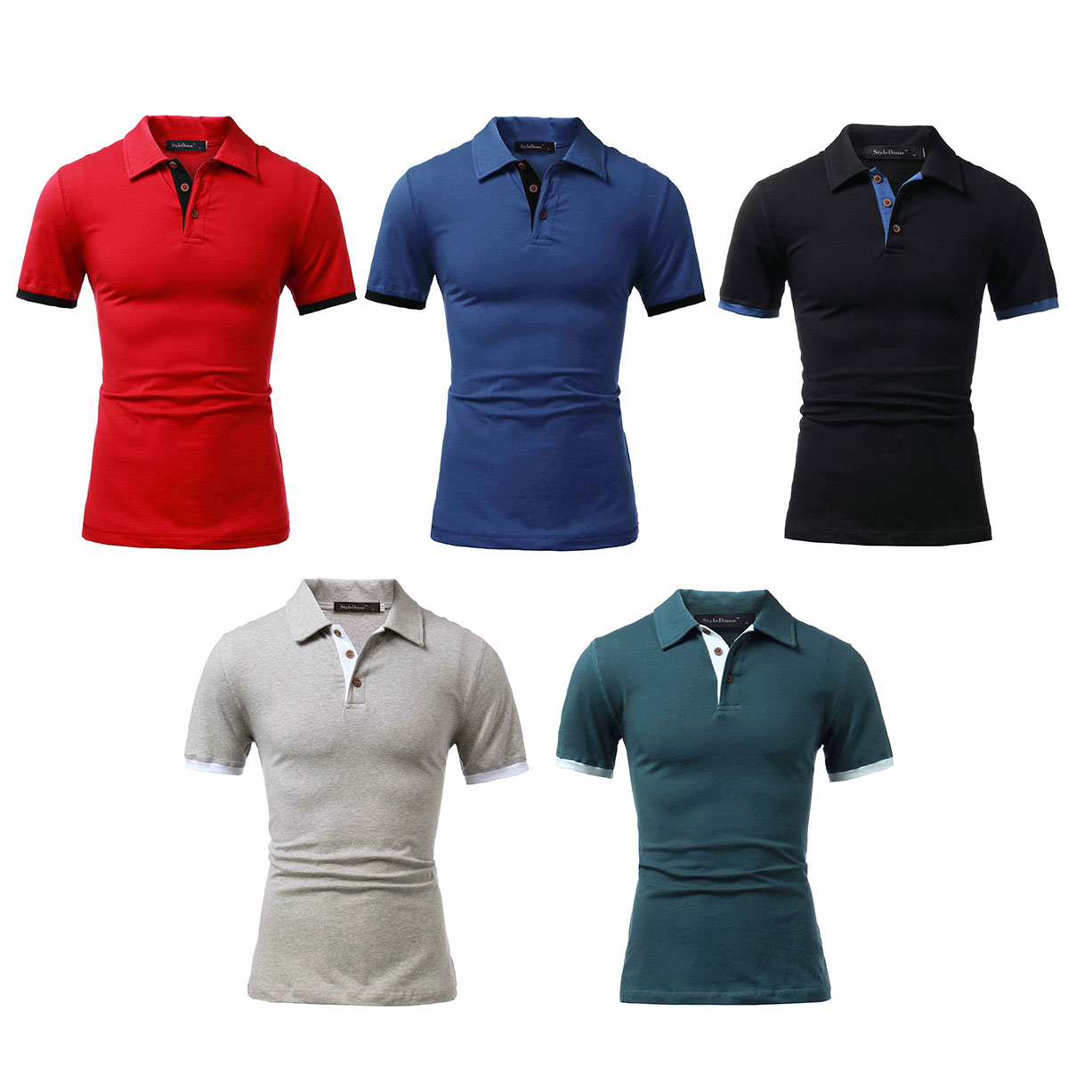 Mens-Casual-Walking-Shirt-Short-Sleeve-T-Shirts-Cotton-T-Shirt-Button-Casual-Slim-Top-1456406