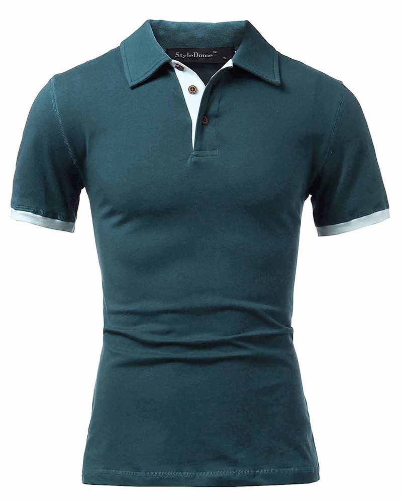 Mens-Casual-Walking-Shirt-Short-Sleeve-T-Shirts-Cotton-T-Shirt-Button-Casual-Slim-Top-1456406