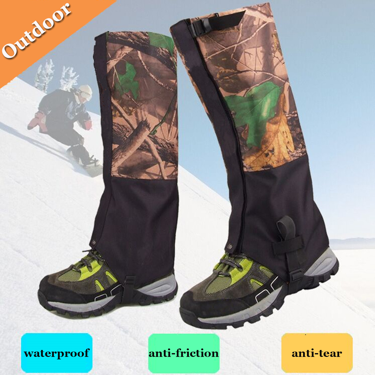 1-Pair-Camouflage-Waterproof-Outdoor-Climbing-Hiking-Snow-Gaiters-Leg-Cover-Boot-Legging-Wrap-1194858