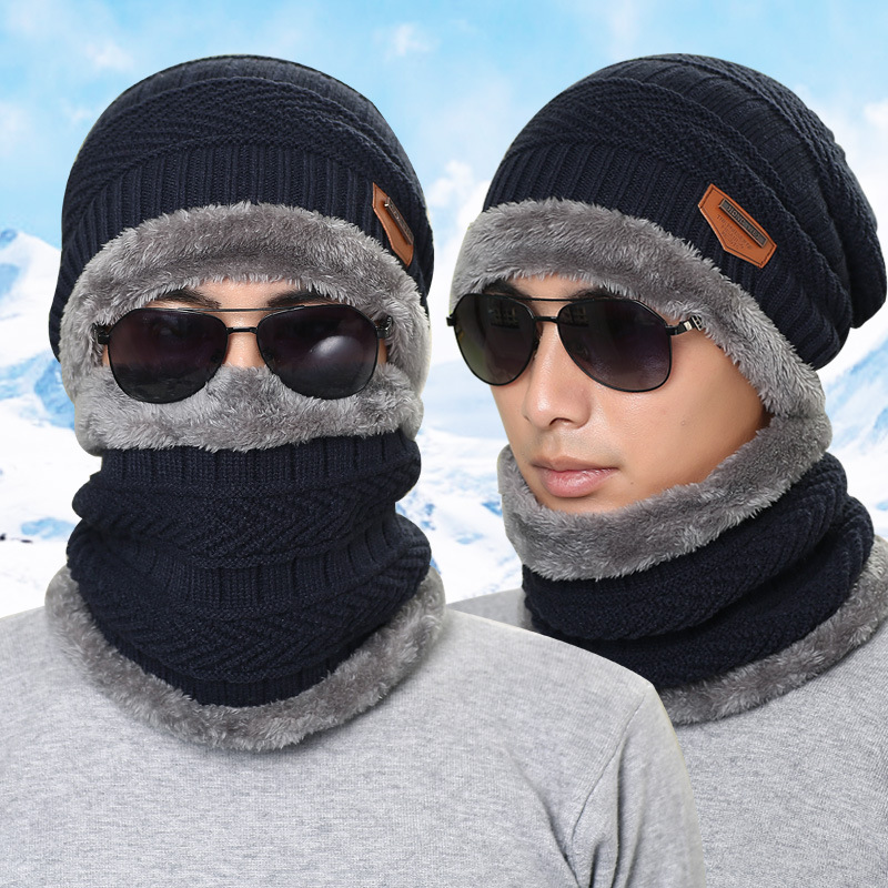 Knitted-Hat-Scarf-Cap-Neck-Warmer-Winter-Hats-For-Men-Women-Skullies-Beanies-Fleece-1228893