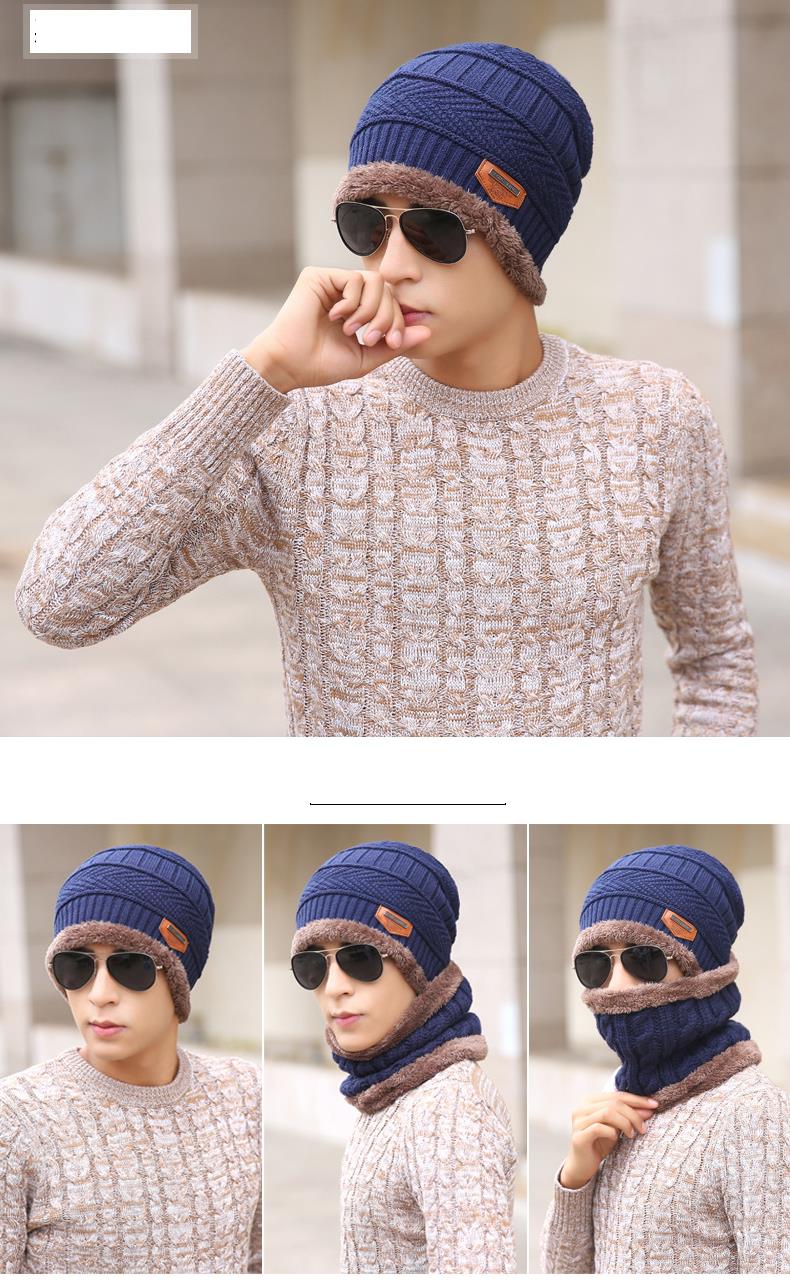 Knitted-Hat-Scarf-Cap-Neck-Warmer-Winter-Hats-For-Men-Women-Skullies-Beanies-Fleece-1228893