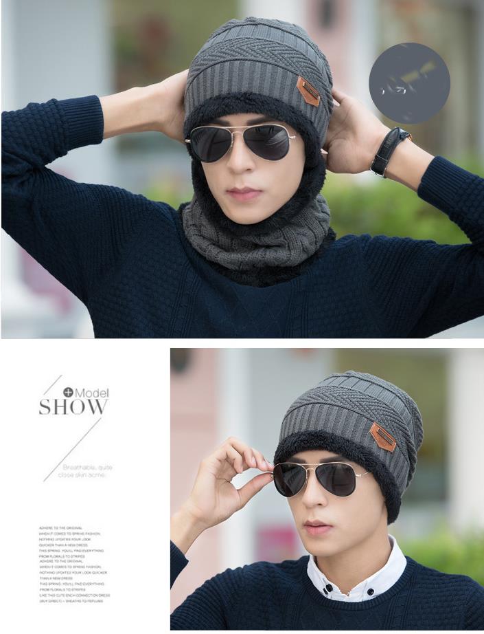 Knitted-Hat-Scarf-Cap-Neck-Warmer-Winter-Hats-For-Men-Women-Skullies-Beanies-Fleece-1228893