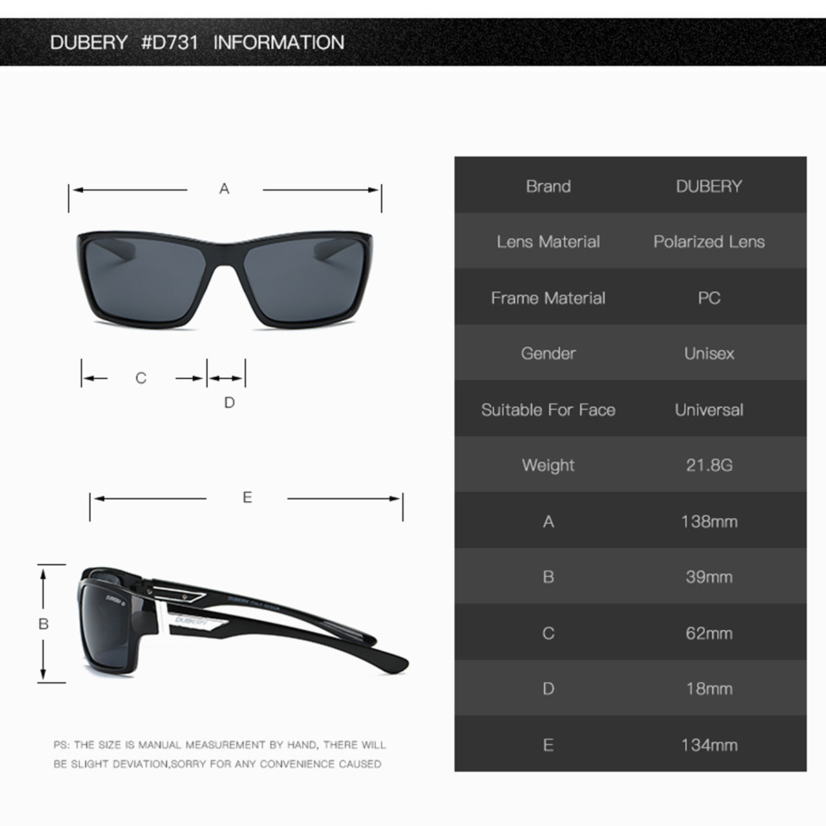 DUBERY-D2071-HD-Polarized-Sunglasses-Men-Women-Driving-Shades-Anti-glare-UV400-Protection-Goggles-1356874