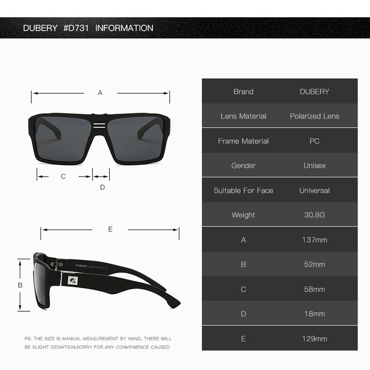 DUBERY-D729-Polarized-Sunglasses-Square-UV400-Outdoor-Sports-Cycling-Driving-Sunglasses-Men-Women-1422158