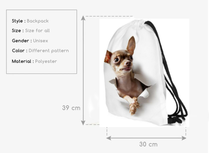 Dog-Escape-3D-Printing-Drawstring-Bag-Gym-Sport-Backpack-Outdoor-Leisure-Mochila-1070624