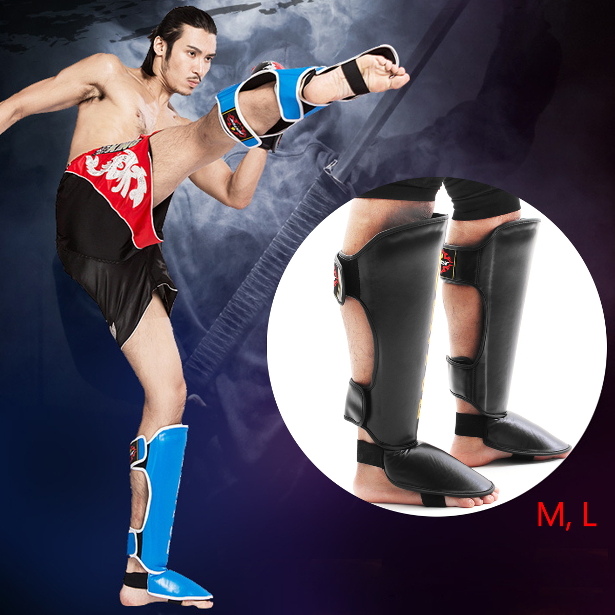 2Pcs-Shin-Instep-Pads-Leg-Foot-Protector-PU-LeatherEVA-Boxing-Thai-Kick-Muay-Training-Guard-1343863