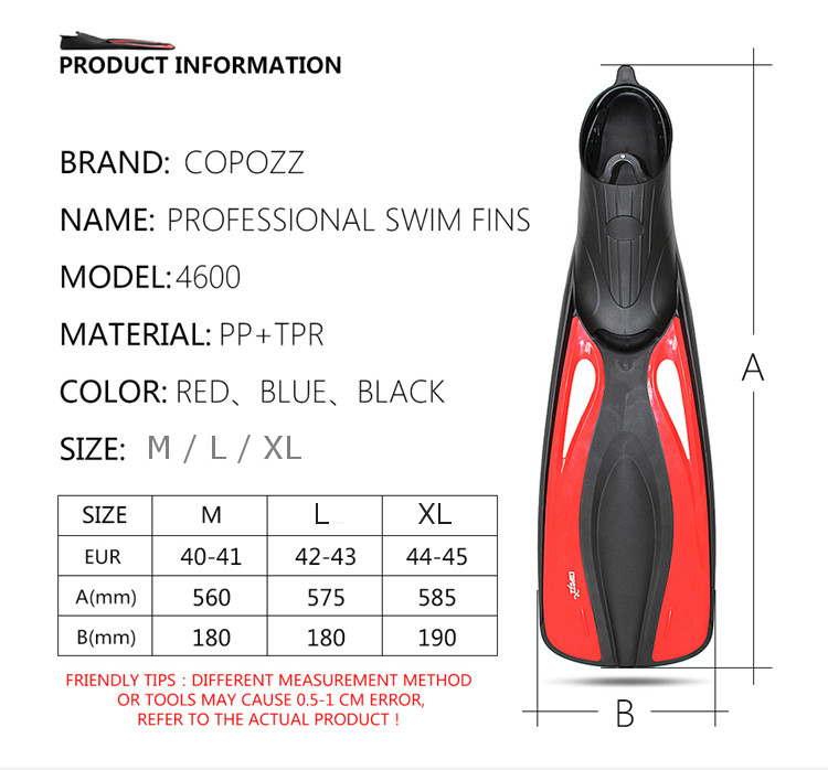 COPOZZ-Professional-Long-Submersible-Swimming-Fins-Flexible-Webbed-Snorkeling-Diving-Foot-Flipper-1168564