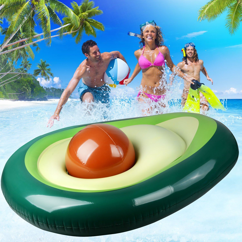 165-x-163cm-Inflatable-Boat-Avocado-Float-Beach-Ball-Summer-Lounger-Water-Equipment-1302923