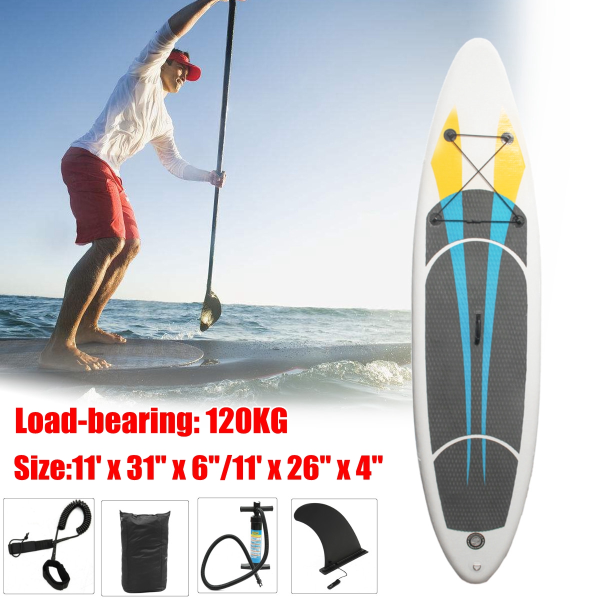 330x76x15CM-10FT-SUP-Inflatable-Surfing-Board-Kits-Soft-Surfboard-Stand-Up-Paddle-Board-with-3-Fin-1354495