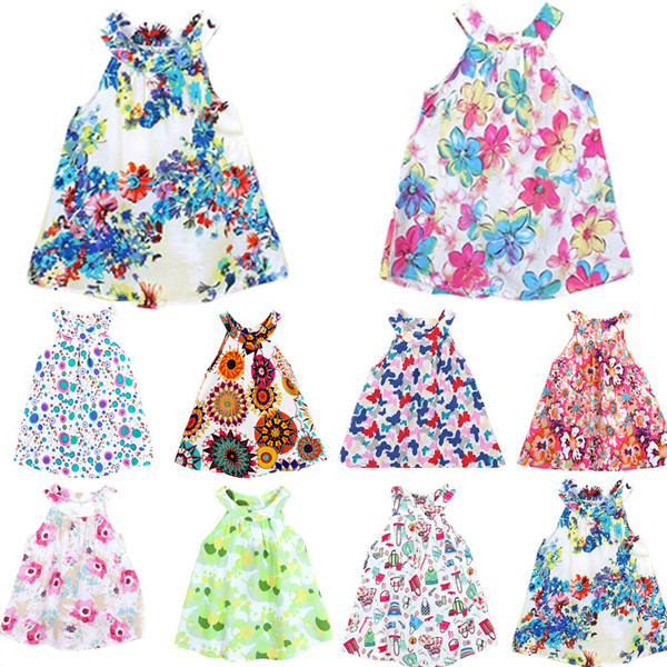 2015-Hot-Baby-Kids-Girls-Toddler-Party-Summer-Jumper-Skirt-Bottega-Veneta-Floral-Dress-980001