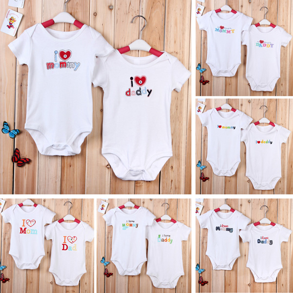 Baby-Infant-Newborn-Cotton-Love-Mom-Dad-Romper-Clothes-Jumpsuit-937993