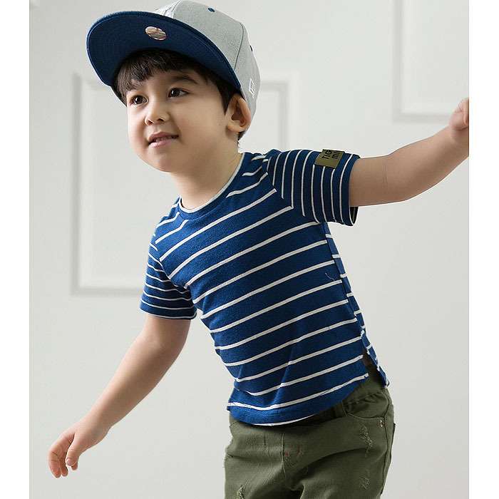 2015-New-Little-Maven-Blue-White-Stripe-Baby-Children-Boy-Cotton-Short-Sleeve-T-shirt-980722