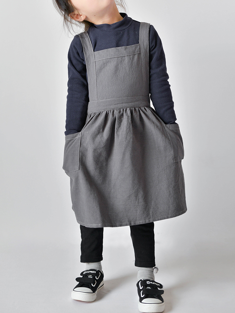 Children-Girls-Japanese-Style-Gardening-Cooking-Cotton-Linen-Aprons-Dress-with-Pockets-1367224