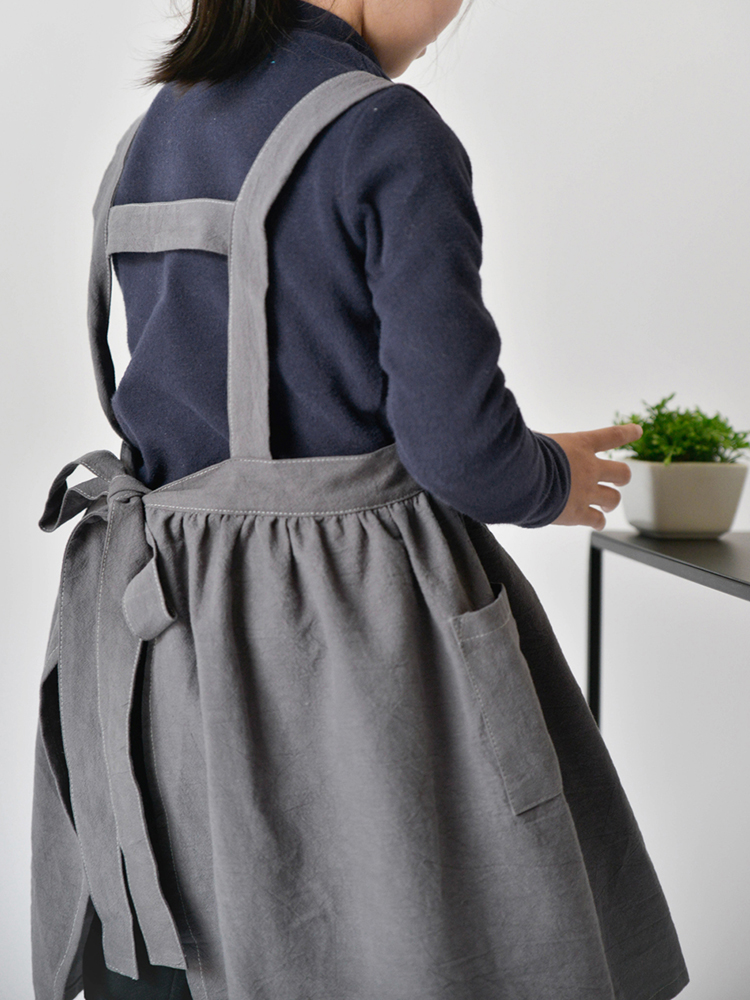 Children-Girls-Japanese-Style-Gardening-Cooking-Cotton-Linen-Aprons-Dress-with-Pockets-1367224