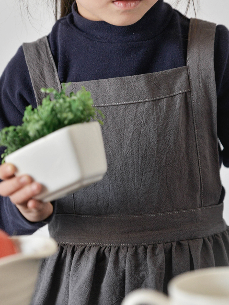 Children-Girls-Japanese-Style-Gardening-Cooking-Cotton-Linen-Aprons-Dress-with-Pockets-1367224