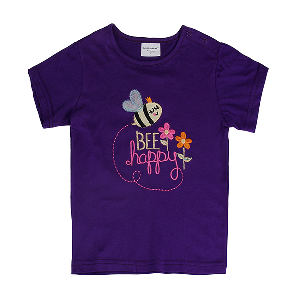 Summer-Baby-Girl-Children-Bee-Purple-Cotton-Short-Sleeve-T-shirt-981855