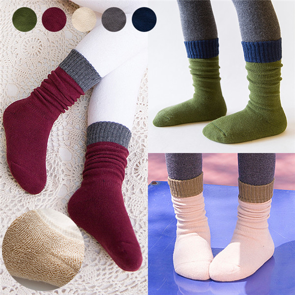 5-Pairs-Childrens-Boys-Girls-Five-Colors-High-Hosiery-Stocking-Pure-Cotton-Soft-Socks-1114388