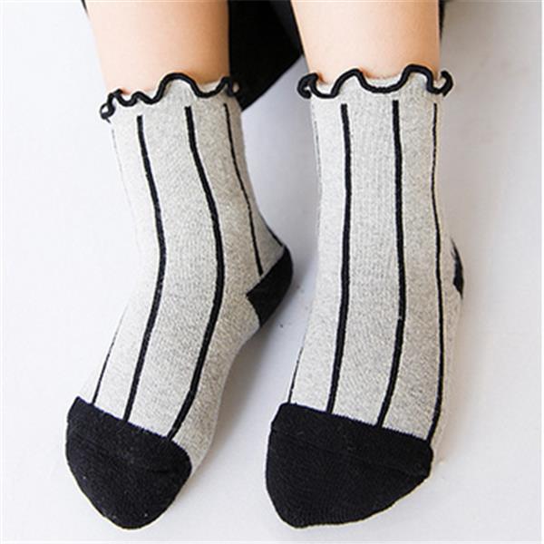 5-Pairs-Kids-Cotton-Thickened-Socks-Lace-Terry-Crew-Vertical-Stripes-Boneless-Socks-1115036