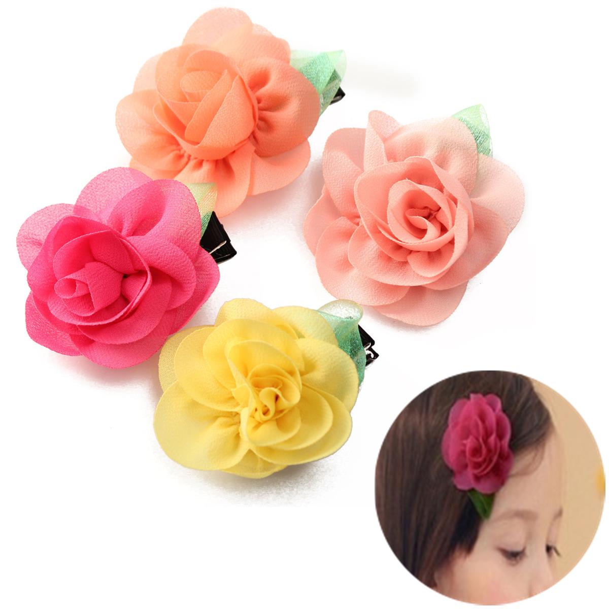 Baby-Girl-Chiffon-Rose-Flower-Clip-Kids-Toddler-Accessories-Hair-Headbrand-995339