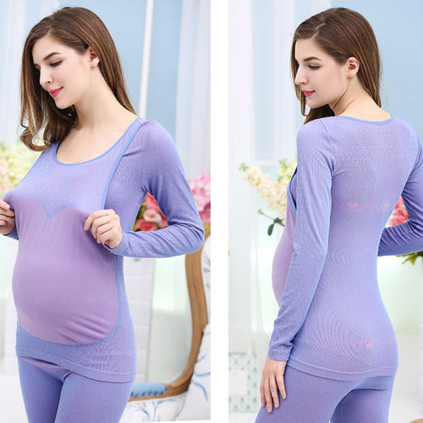 Pregnant-Women-Comfy-Soft-Maternity-Thermal-Underwear-Side-Open-Nursing-Seamless-Sleepwear-Sets-1109327