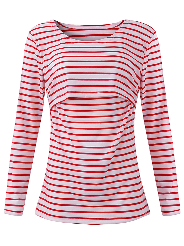 Striped-Pattern-Long-Sleeve-Nursing-Tops-Breast-feeding-Clothes-Tees-For-Pregnant-Women-Maternity-1211135