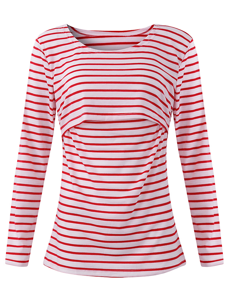 Striped-Pattern-Long-Sleeve-Nursing-Tops-Breast-feeding-Clothes-Tees-For-Pregnant-Women-Maternity-1211135