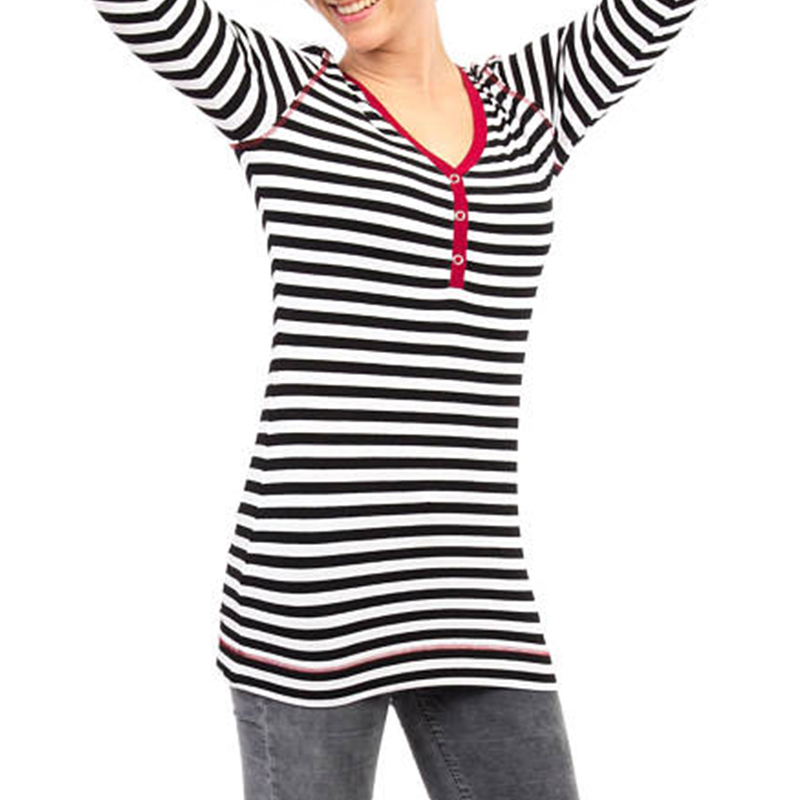 Women-Striped-Long-Sleeve-V-neck-Casual-Breastfeeding-Clothing-Tops-1264452