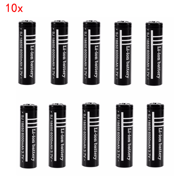 10pcs-37V-6000mAh-18650-Unprotected-Rechargeable-Li-ion-Battery-1165091